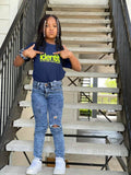 Identity - Neon Yellow (Navy Blue Tee)